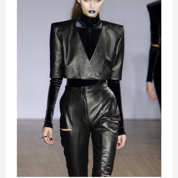 Hannah Marshall Genuine Leather Cutout pants - Picture 2 of 16